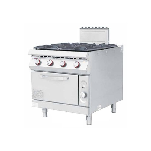 Gas four head pot with oven