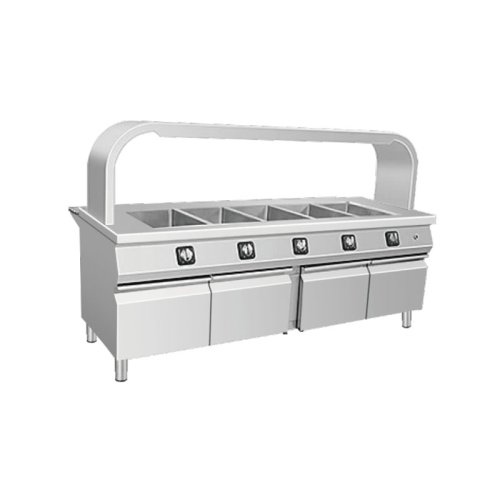 Five compartments control the food counter