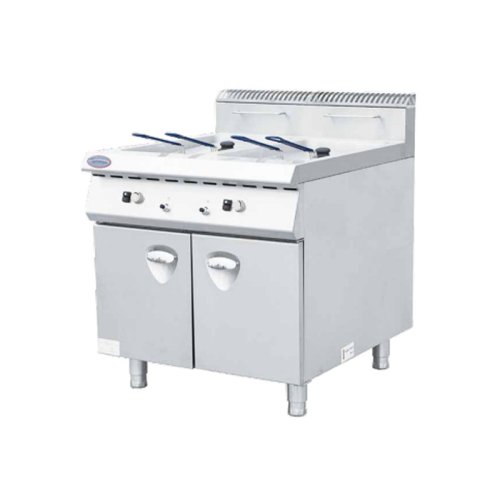 Gas twin cylinder blast furnace with cabinet seat