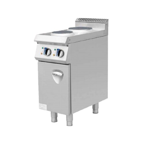 Double - head electric cooking stove with cabinet seat